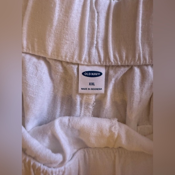 Old Navy NWT! White Linen Belted Tie Mini Short pocket size XXL - Picture 13 of 16